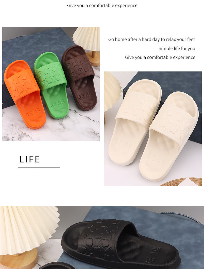 IQGD Slippers Sandals for Women, Floor Slippers with Soft Soles, Non-Slip Bathroom Home Slippers for Couples, 2456 White, Size 38-39 12