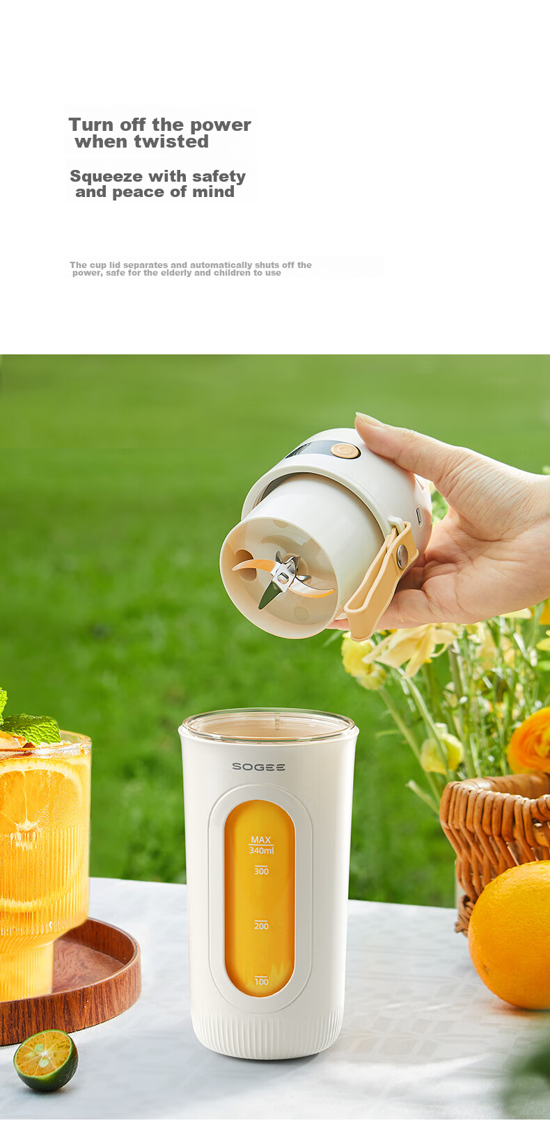 Xiaozhi 12-Blade Juicer Cup Portable Mini Blender for Juice, Smoothies, Milkshakes, Fruit And Vegetable Blending with Ice Crushing Function Rechargeable Handheld GB02B 15
