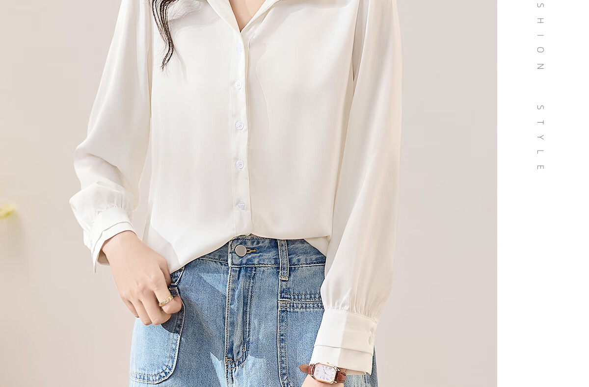 Chushen Long-Sleeve Satin Blouse for Women, Stylish Professional Commute Casual White Shirt S43S002 Size M 20