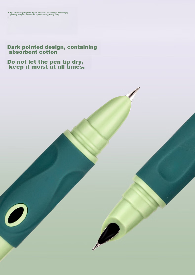 HERO P200 Fountain Pen, Ergonomic Design with Replaceable Ink Cartridge, Specially Designed for Third-Grade Elementary School Students' Handwriting Practice, Green Color 6
