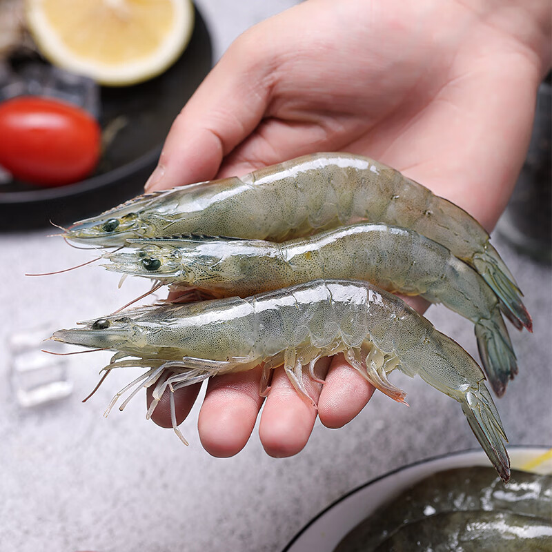 环球水产鲜冻白虾（大号） 去冰净重4斤 80-100只 海鲜烧烤 家庭 聚餐送礼