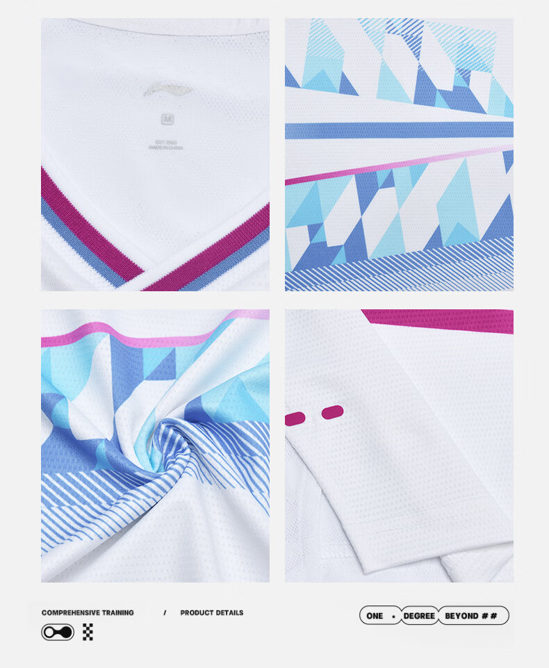 Li-Ning Badminton Jersey International Star Series, Unisex Competition Top, Standard White, M 15