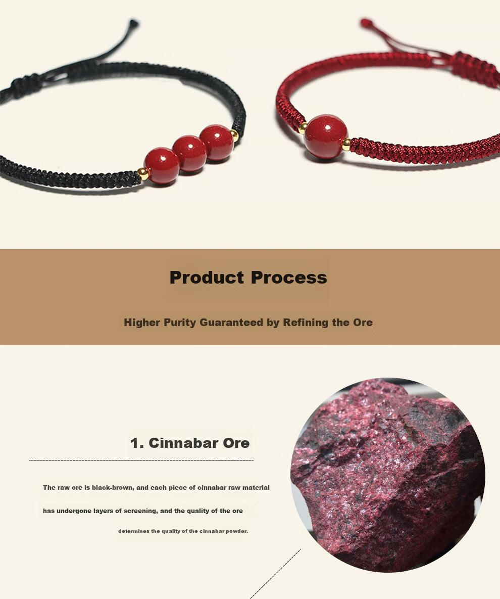 Shichuan Baishi Cinnabar Beaded Bracelet 2026 Zodiac Red String Handmade Woven Bracelet Lucky Charm Beads Amulet Couple Birthday Gift 11