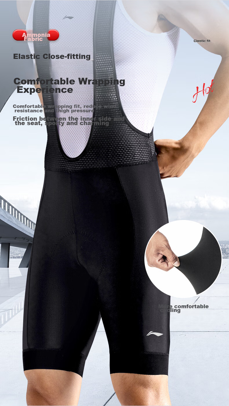 Li-Ning Bicycle Bib Shorts for Men And Women, Summer Quick-Dry Breathable Road Bike Mountain Bike Cycling Shorts with Shock-Absorbing Underwear Equipment 5