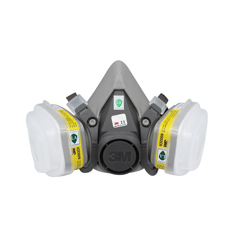 3M 6200 Gas Mask Respirator for Dust, Organic Gases, Acid Gases, Pesticide Spraying with 6002 Filter Cartridge Firefighting Mask