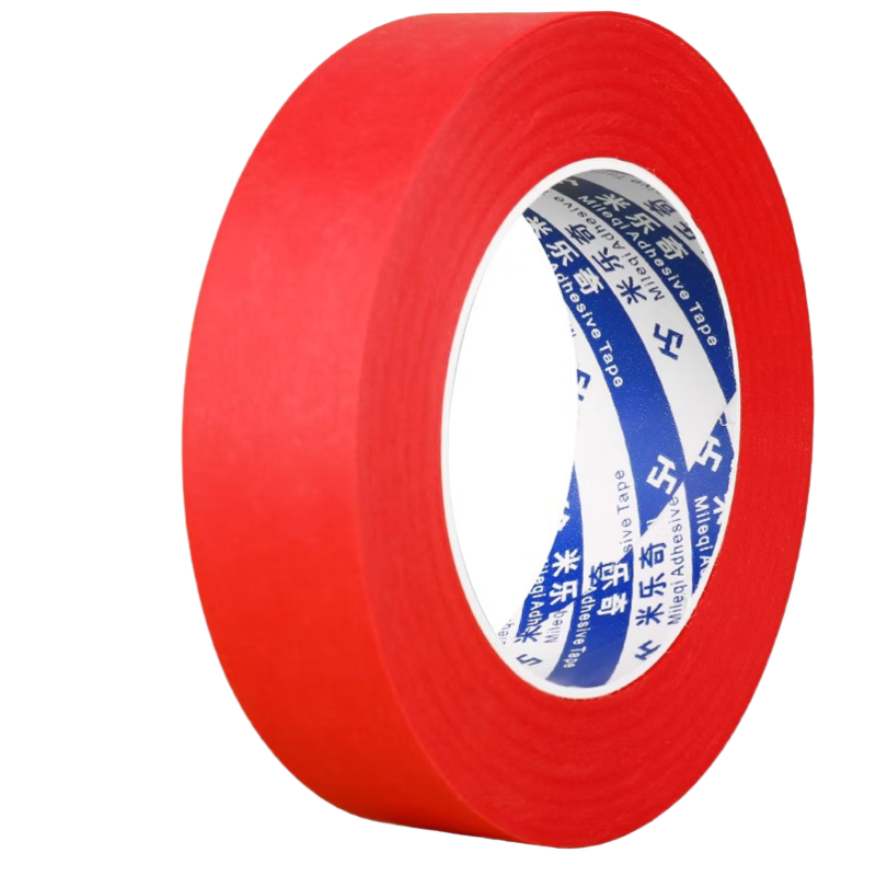 Mileqi Red Masking Tape, Heat-Resistant, for Car Painting, Wall Partition Line, Art Use, Tearable without Residue, Writable, 20mm Wide * 33m Long * 1 Roll