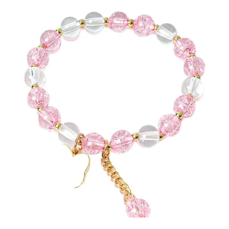 KUROMI Official Children's Birthday Bracelet Beaded Charm Accessory Gift for Girls Aged 7-14, Pink