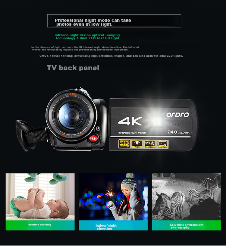 ORDRO AC3 4K Camera, High-Definition Digital DV Professional Camcorder for Home Use, Travel, Outdoor Activities, Weddings, Live Streaming, And Teaching 21