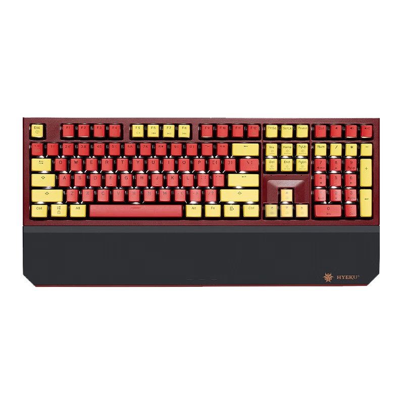 Hyeku X5 Wired/wireless 2.4G Dual-Mode Keyboard, 108 Keys, PBT Keycaps, Kailong Jianshan Sunrise Kehua BOX Rose Red Switches with Keycaps And Wrist Rest