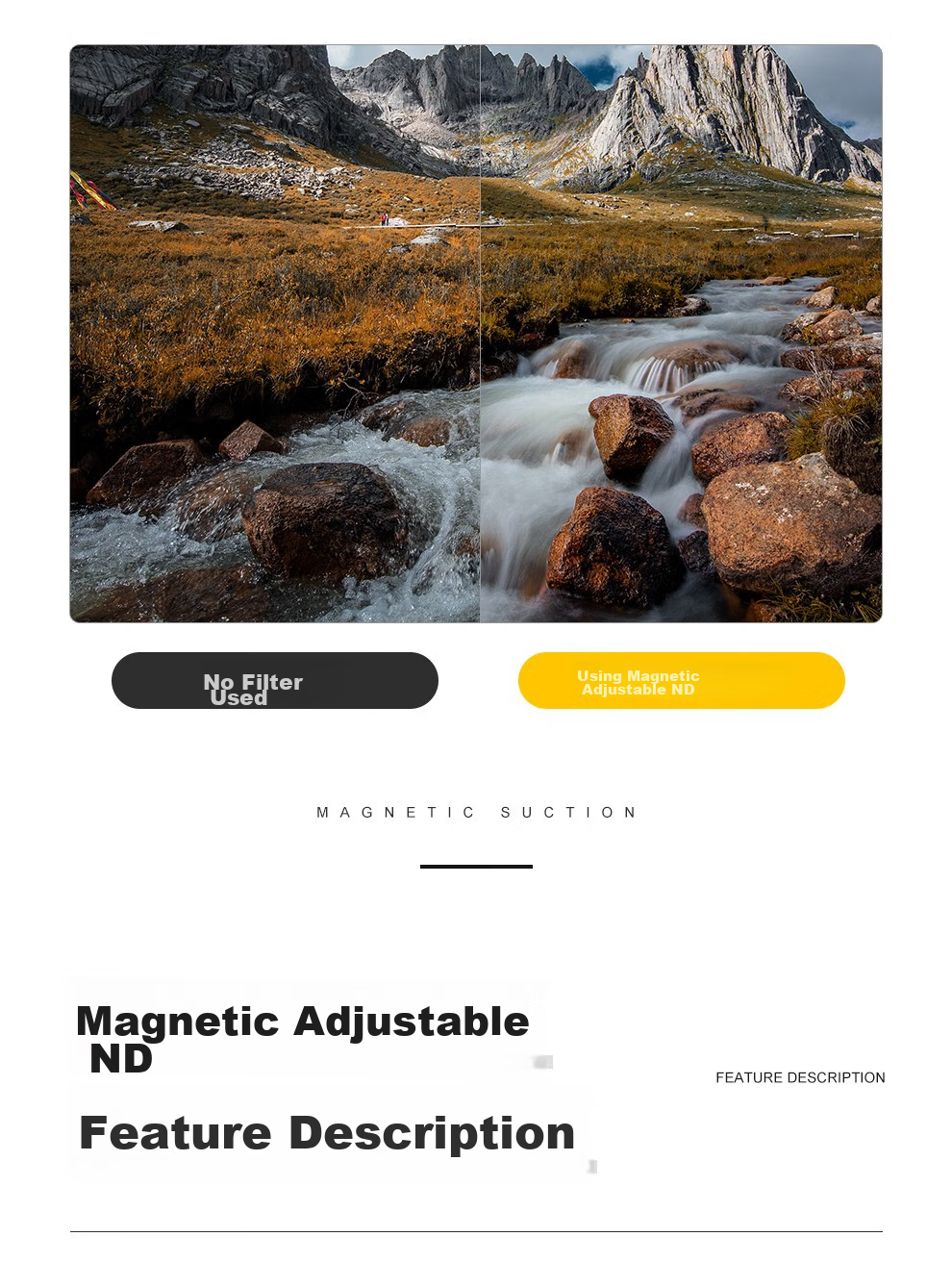 Kase Magnetic Neutral Density Filter, Adjustable ND3-1000, 1.5-10 Stops, 77mm ND Filter, Medium Gray Density Filter, Low Color Temperature, Long Exposure, Water Flow, Slit Slow Shutter 14