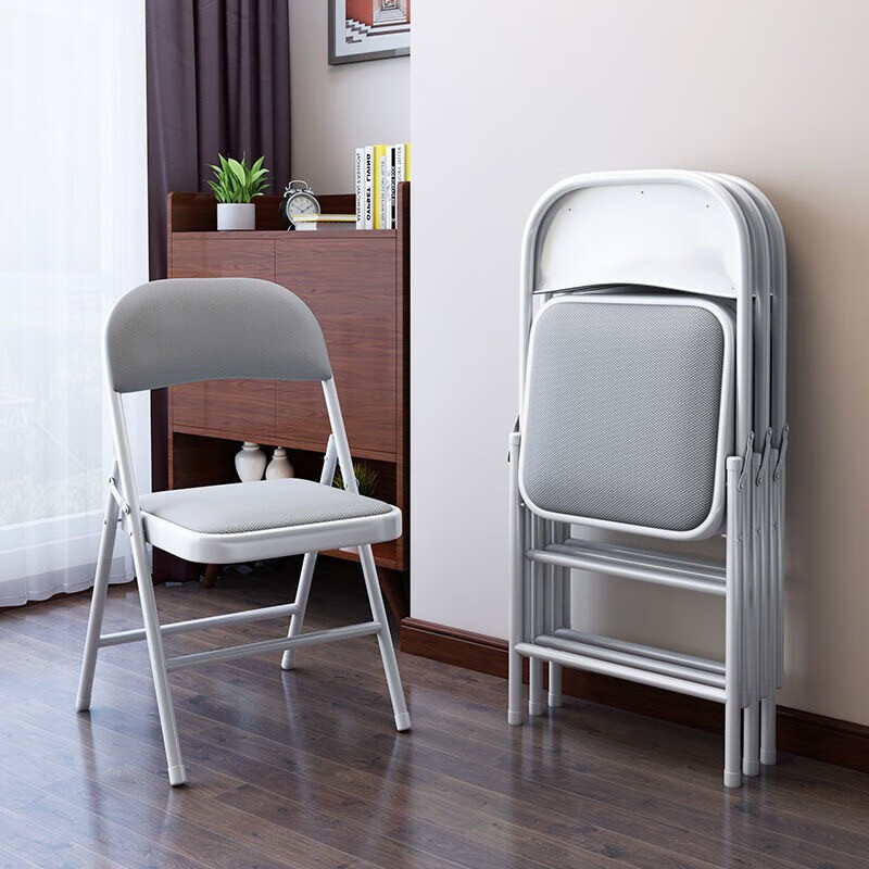 XINGKAI Folding Chair, Office Chair, Conference Chair, Computer Chair with Backrest, Study Chair XK1022 Gray Mesh