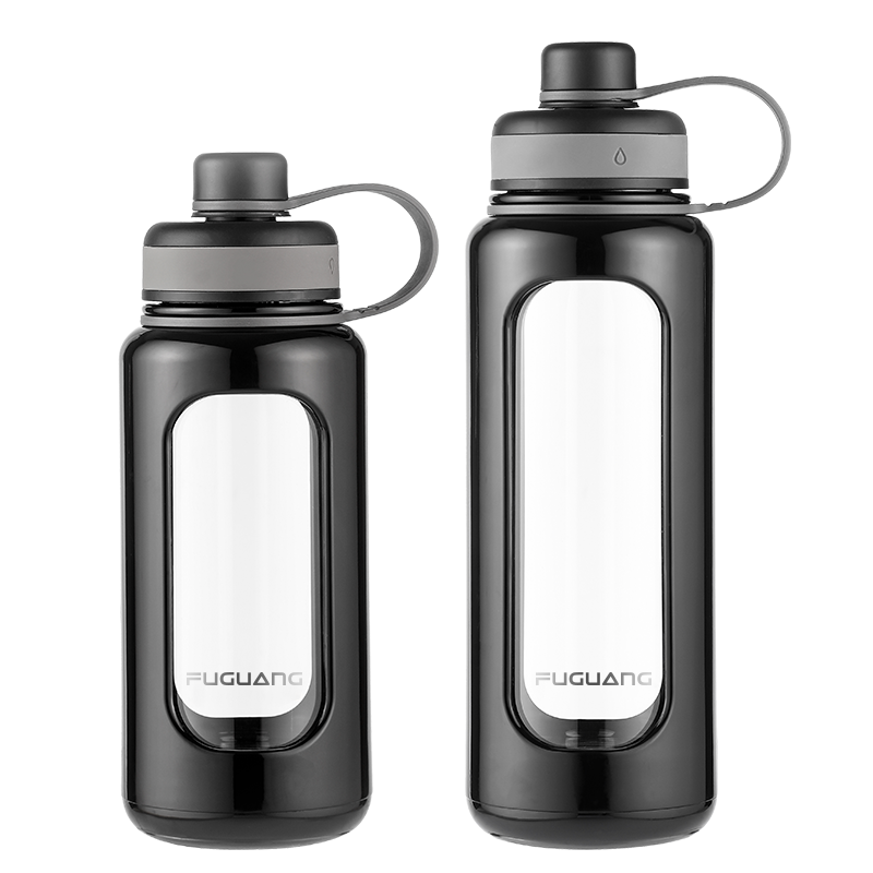 Fuguang High Borosilicate Glass Cup, Large Capacity Tea Infuser Mug with Double-Layer Plastic And Glass, Tea Strainer Water Cup for Men, 800ml