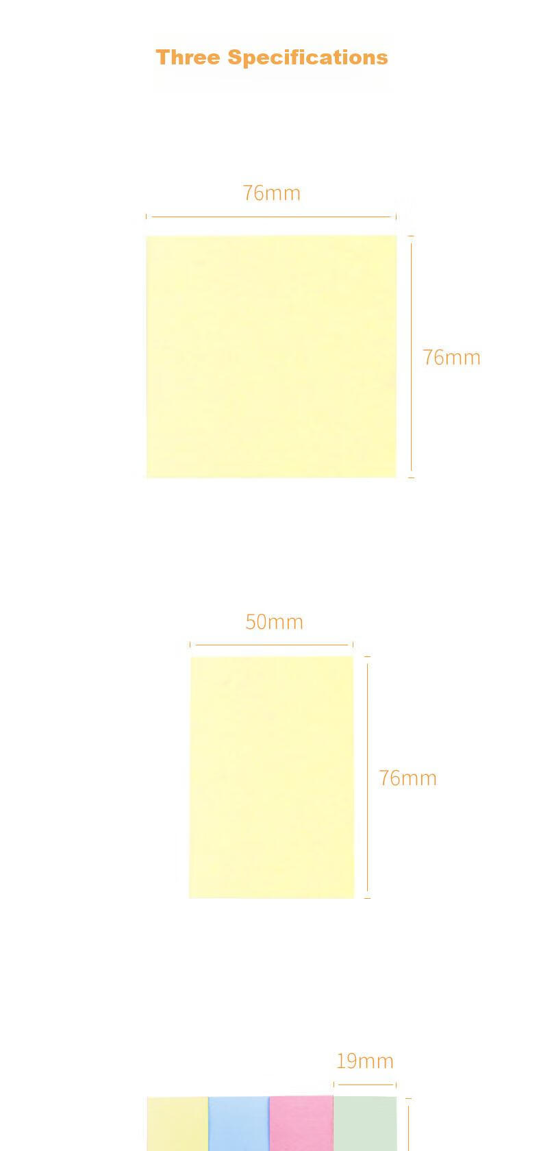 LISON 76*19mm, 100 Sheets/pack, Sticky Notes, Four Colors, Message Pad, Memo Paper, Sticky Memo Pads, Notice Paper, Office Supplies, School Supplies 2