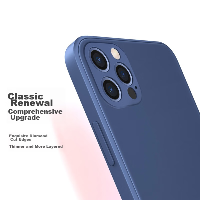 Чехол PISEN для iPhone 12, гибкий жидкий силикон, защита от падений, полный охват, черный