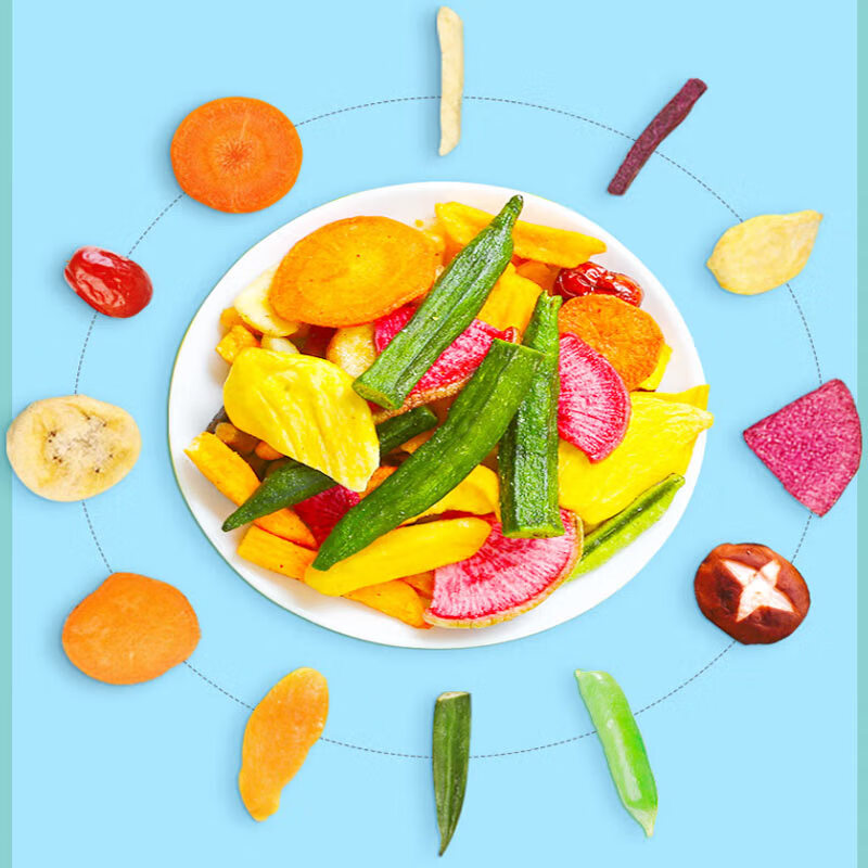 味滋源综合蔬菜脆258g袋装 蜜饯果干香菇脆秋葵干即吃混合果蔬脆片