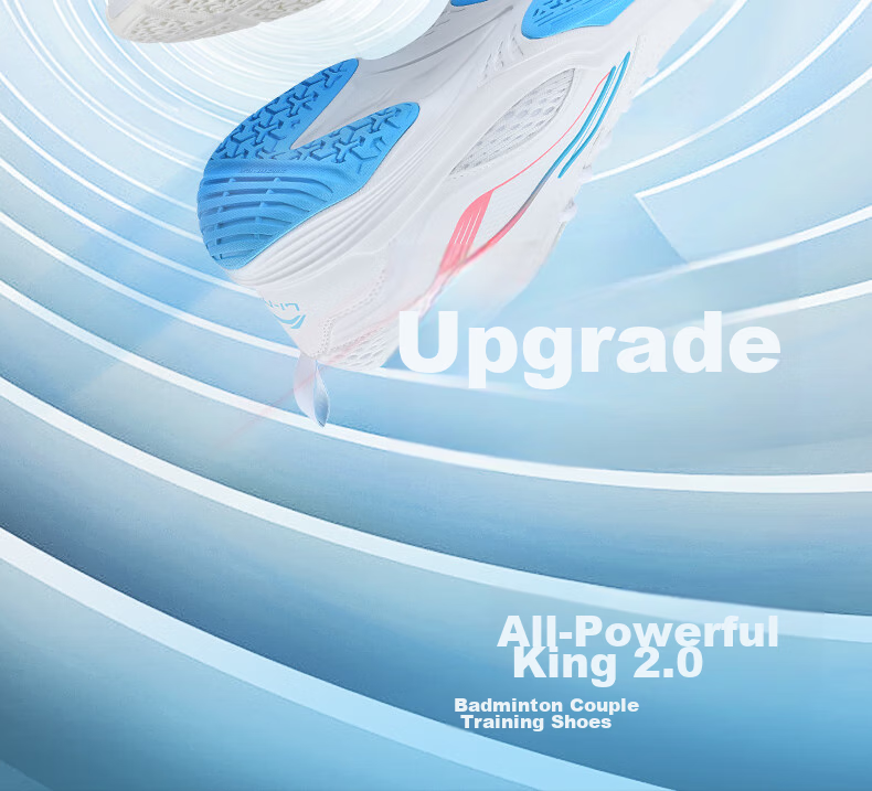 Li-Ning Badminton Shoes All-Round King V2.0 Unisex Shock-Absorbing Non-Slip Training Sports Shoes, Standard White/purple, Size 36 2