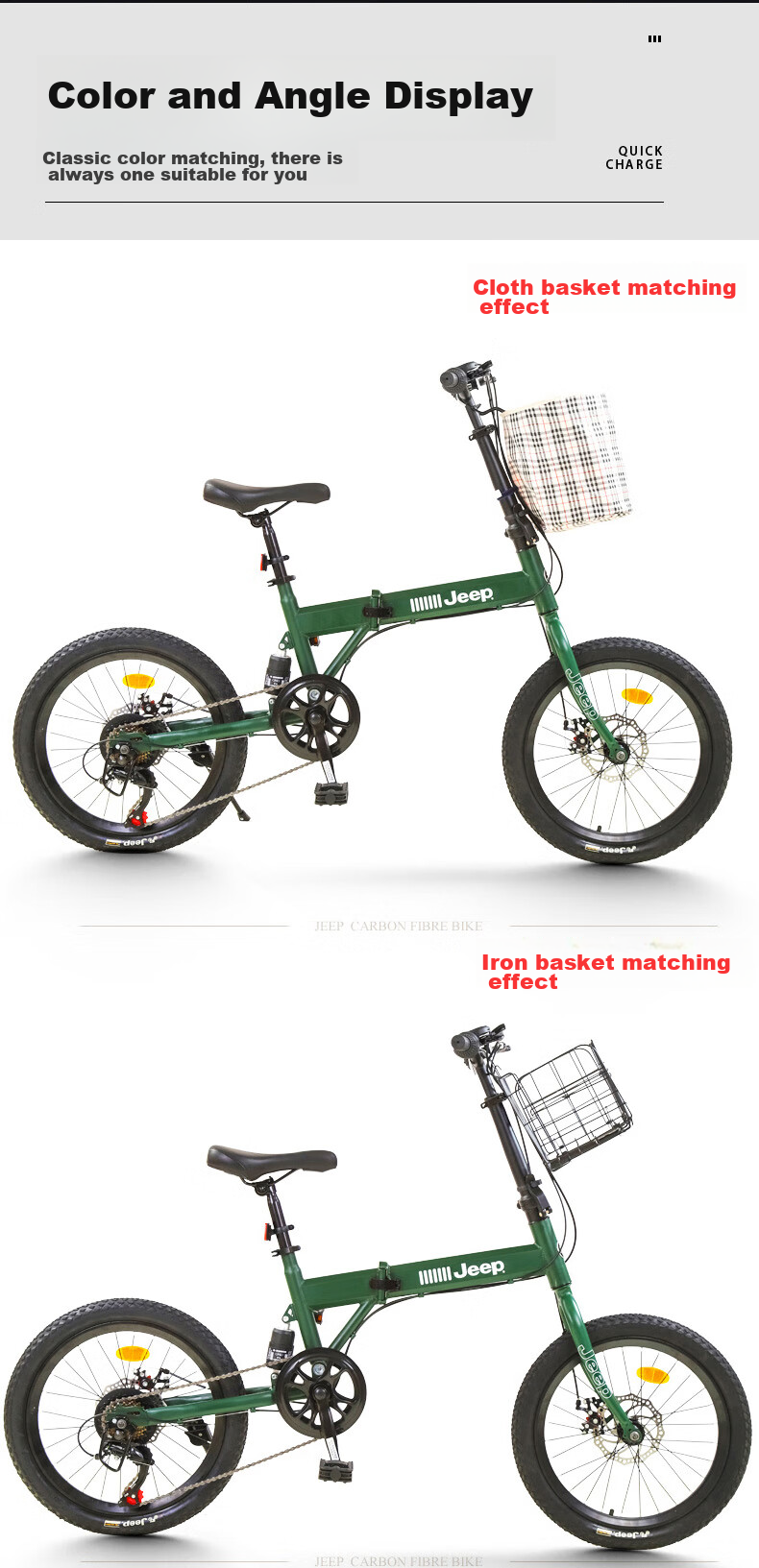 Jeep Mountain Bike, 20-Inch, Rear Suspension, Foldable, Variable Speed, Adult And Student Commuter Bike, for Men And Wome 11