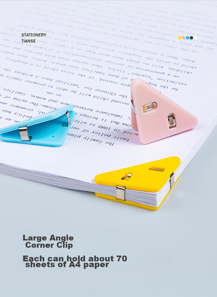 TIANSE 5 Transparent Clips, Ins Style File Folder, Acrylic Planner Clip, Long Tail Clip, Student Office Exam Paper Clip, Triangle Clip, TS-5819 (Without Sticker) 3