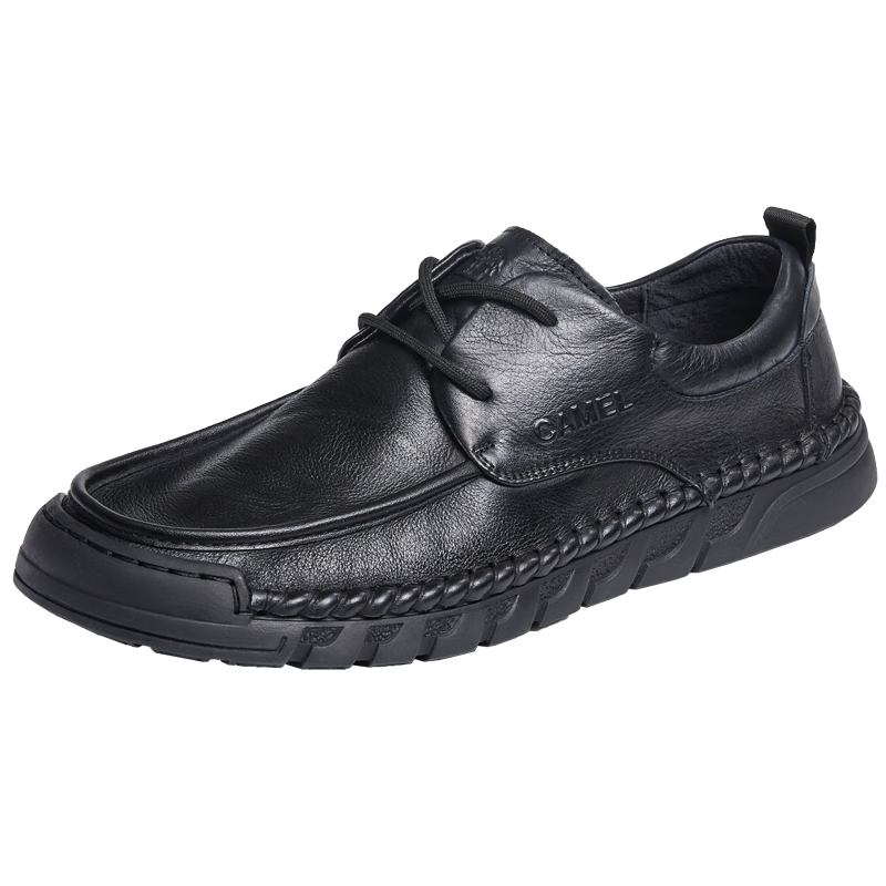 CAMEL Leather Lightweight Comfortable Business Casual Men's Shoes G13S297044 Black 42