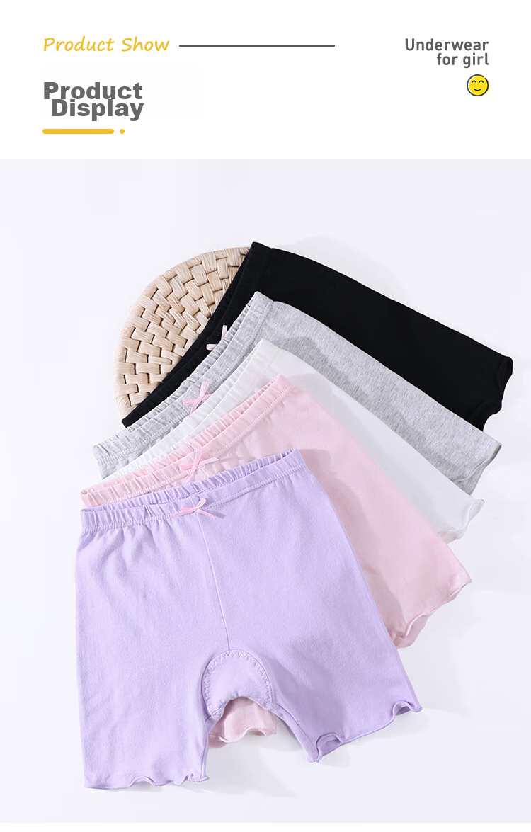 LangSha Children's Underwear, Girls' Safety Shorts, Cotton Anti-Exposure Underpants, Big Kids' Boxer Briefs, 2-Pack, Pink And White, Size 120 14