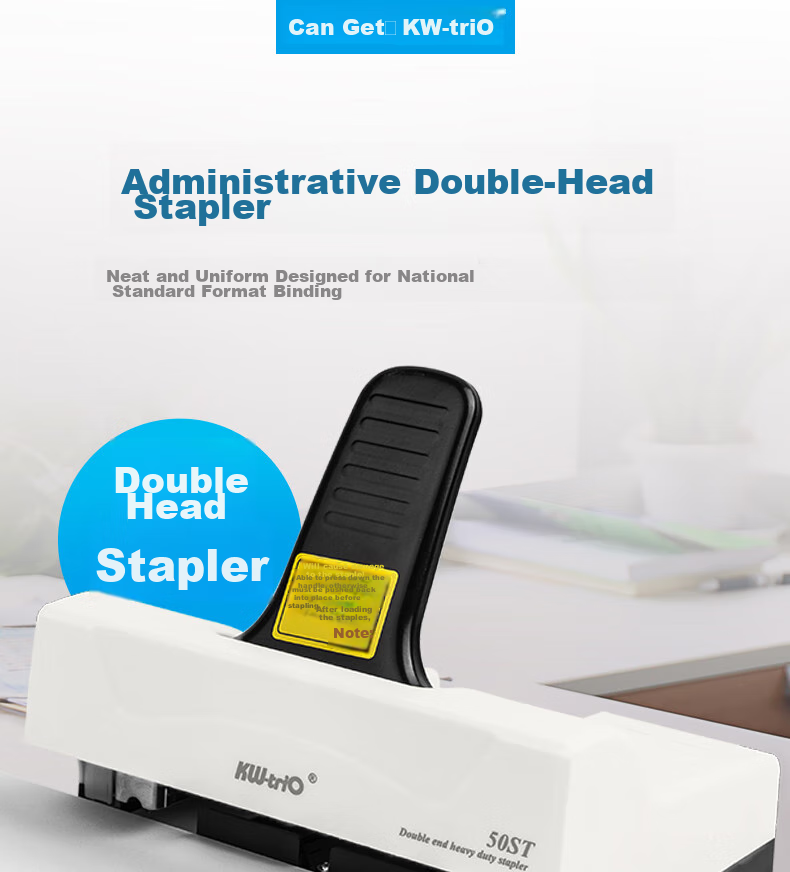 KW-Trio Double-Headed Stapler, Two-Row Two-Pin Stapler, Dual-Nail Administrative Standard Labor-Saving Stapling Machine, Can Bind A3 Documents with 50 Pages in The Middle 1