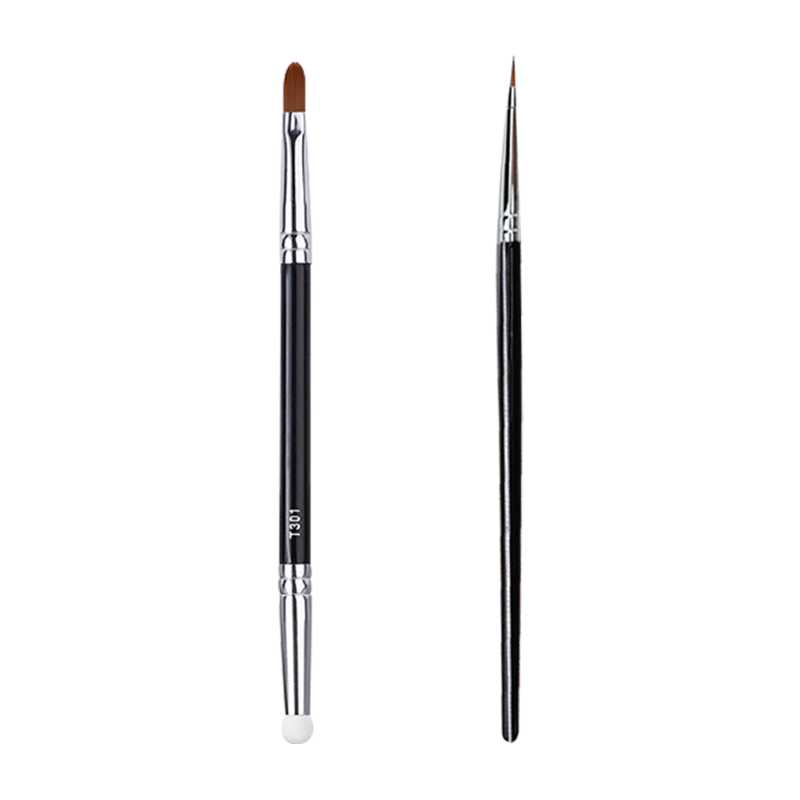 Meifuyu Teacher Mao T301+T22 Dual-Ended Detail Concealer Brush Concealer Pen Tear Trough Sponge Makeup Brush MF8577