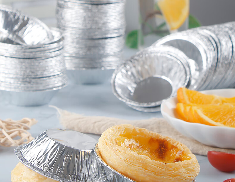 YOUAO Egg Tart Liners, Aluminum Foil [200 Pieces], Egg Tart Shells, Cake Cups, Air Fryer-Specific Foil Bowls, Egg Tart Molds 2