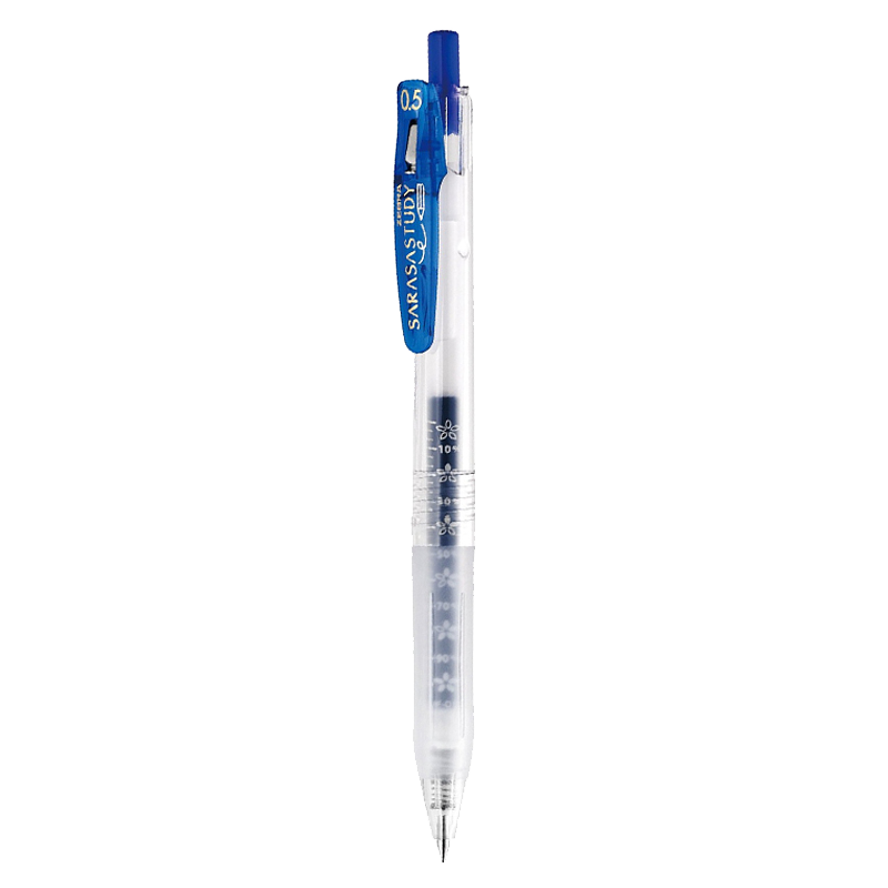 ZEBRA 10th Anniversary Edition Top Student Gel Pen, 0.5mm Bullet Tip Retractable Gel Pen, Student Exam Practice Signature Pen, Flower Scale JJM88, Blue, Single Pe