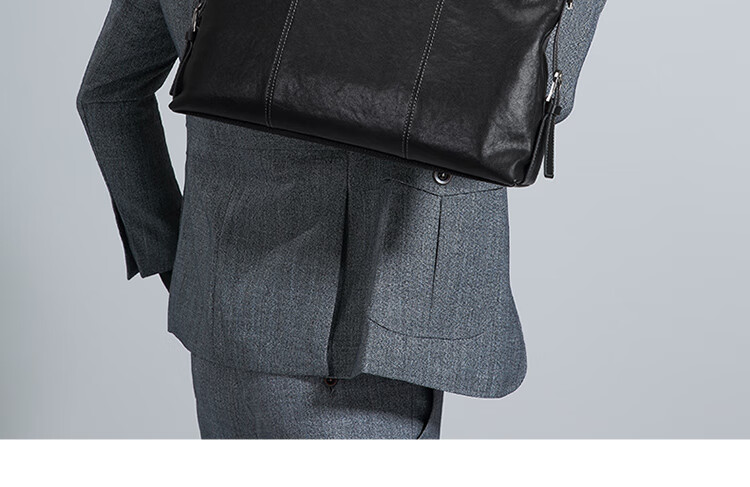 GOLF Briefcase, Men's Business Top-Grain Leather Handbag, Large Capacity Laptop Bag, Fashionable Horizontal Style Shoulder Crossbody Bag 30