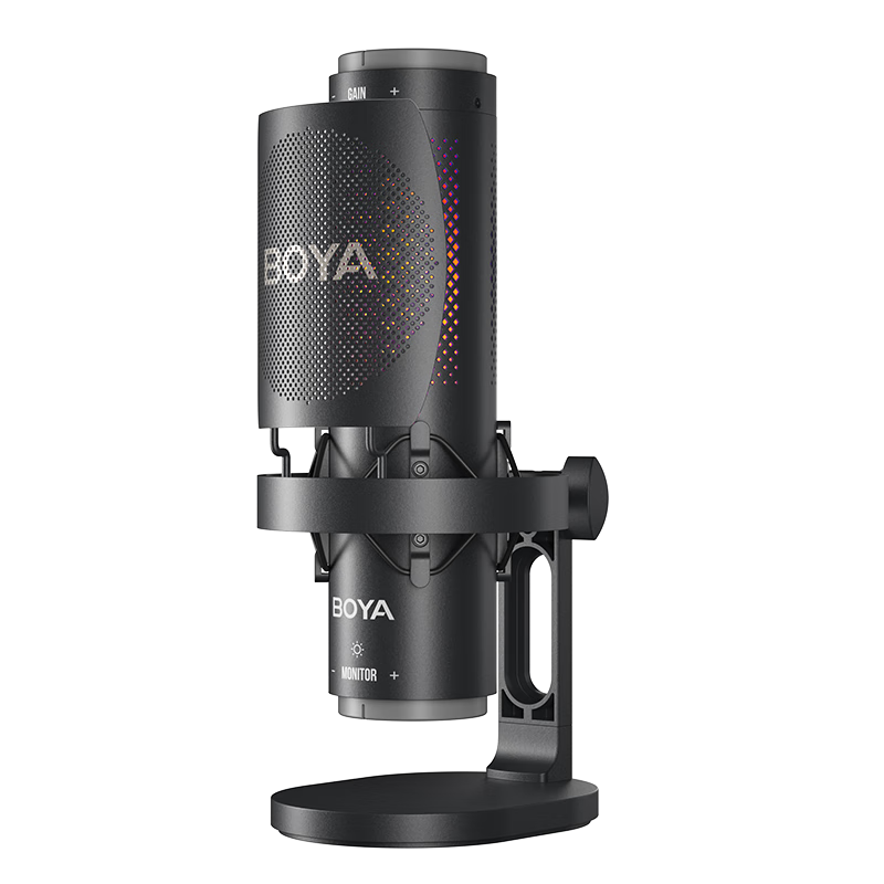 BOYA K9 Multidirectional Noise-Cancelling Desktop Condenser Microphone for Mobile Live Streaming, Karaoke, Voice Recording, Computer Gaming, Real-Time Monitoring