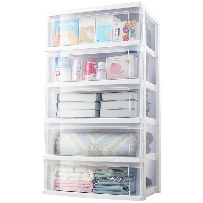 IRIS Storage Cabinet, Transparent Simple Wardrobe, Drawer-Style Storage Cabinet, Five-Drawer Chest, Storage Box, Alice Organizer Cabinet, Five Layers