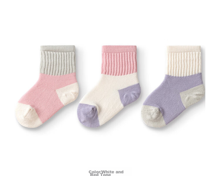 BALABALA Baby Mid-Calf Socks Cotton Autumn Season Boys Girls Newborn Infant Socks Non-Binding Three Pairs Pack 208924172213 12