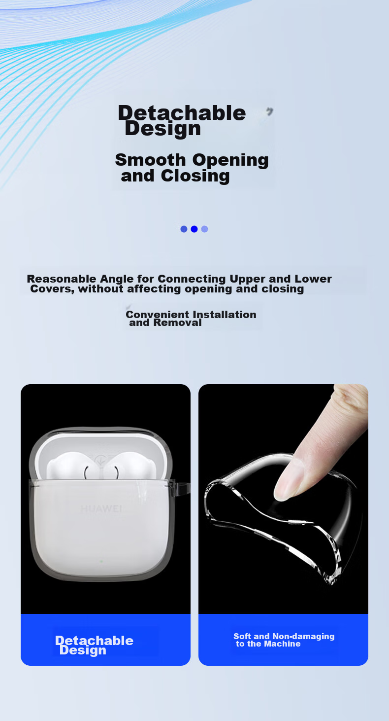 Earphone Protective Case, Suitable for Huawei FreeBuds SE 2/SE 3 Bluetooth Earphones, 4ANC Charging Case Storage Box, TPU Soft Shell Accessory, Shockproof, Transparent 9