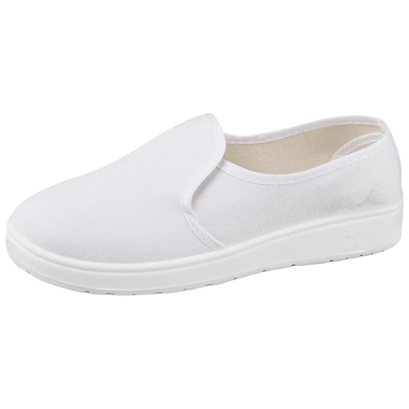 Mulang Anti-Static Mid-Top Shoes, Thickened Soft Sole, for Food Factory Clean Room, Specialized for Men And Women, Dust-Proof Non-Slip Breathable Work Shoes, White PU Mid-Top Shoes, Size 42