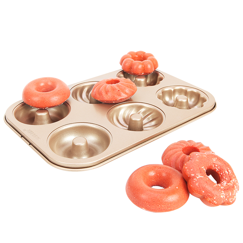 Xuechu Cake Mold, 6-Link Cup 3-Pattern Donut Mold, Butter Rice Cake Mold