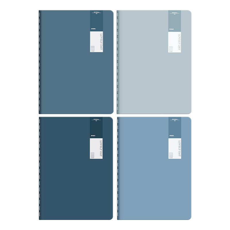 M&G Stationery 16K/40 Sheets Notebook Stitched B5 Journal, High-Quality Error Correction Book, High School Student Research Diary, Indigo Dye 4-Pack F1643E