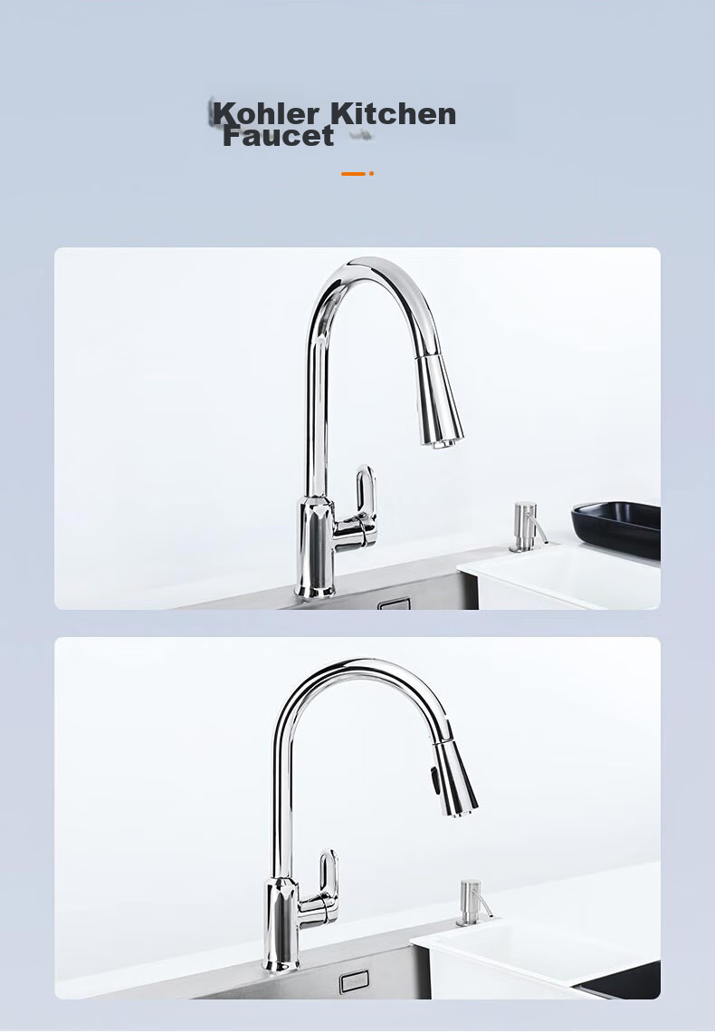 Kohler Kitchen Faucet Taoli High-Arc Pull-Out Faucet Copper Alloy 24339T Upgraded Version 14