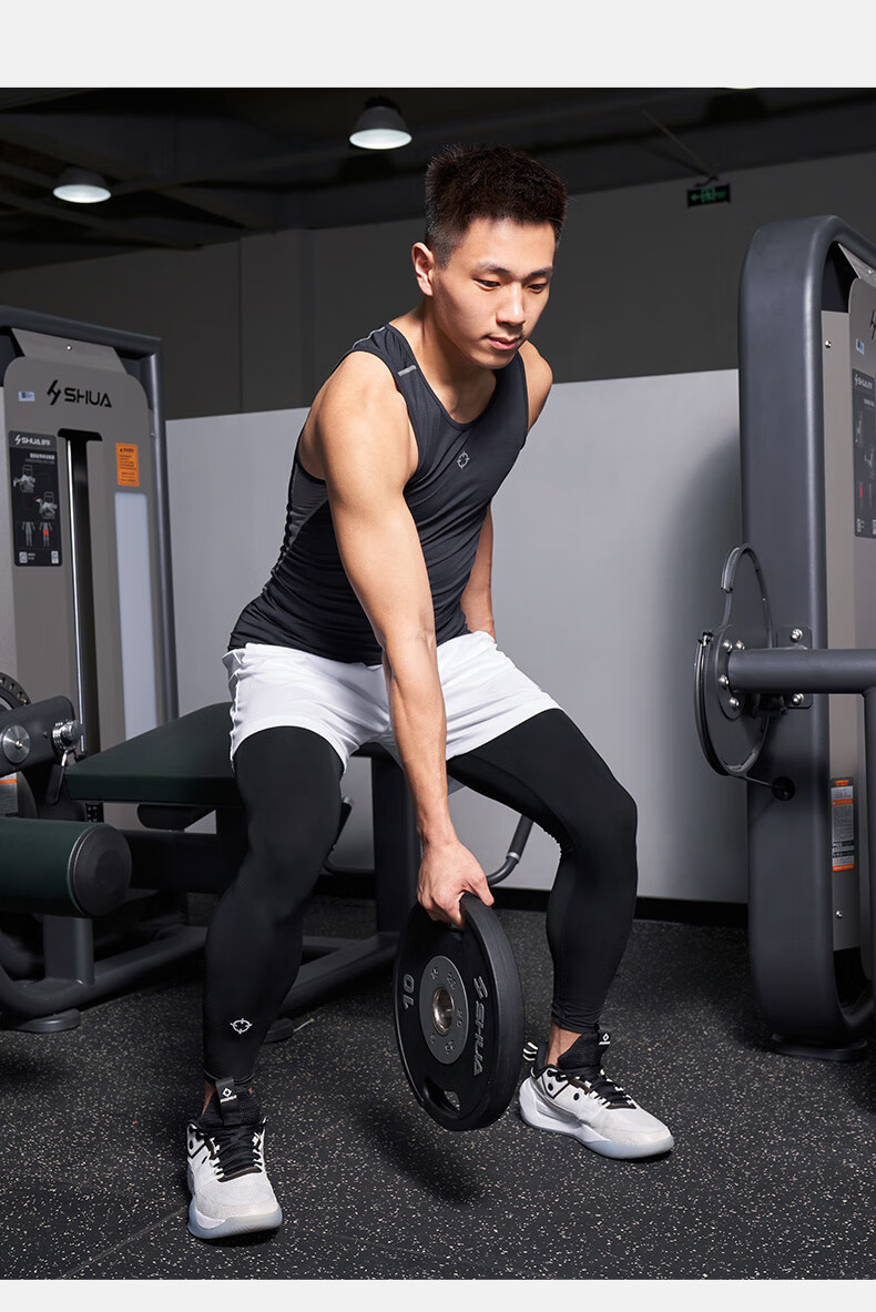 RIGORER Summer Breathable Quick-Dry Training Fitness Sleeveless Compression Shirt Z121210603 Pure Black L 14