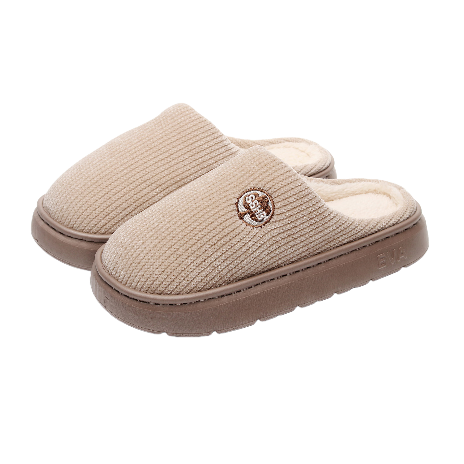GUOLUOFEI Spring And Autumn Thick-Soled Slippers for Men And Women, Indoor Home Cotton Slippers, Gray, Size 42-43