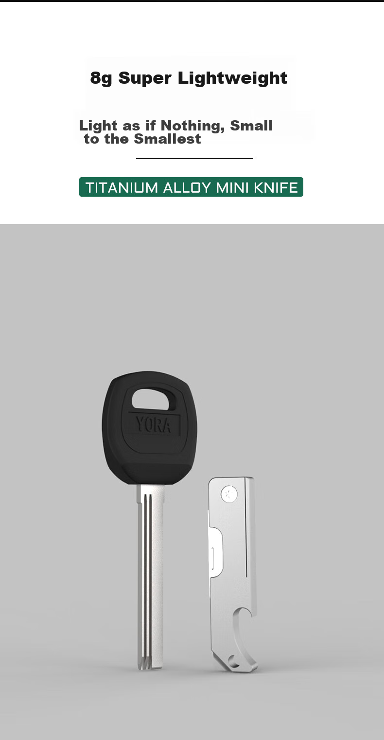 YORA Titanium Alloy Multifunctional Keychain Mini Knife Beer Opener Package Opener Folding Portable EDC Tool 6