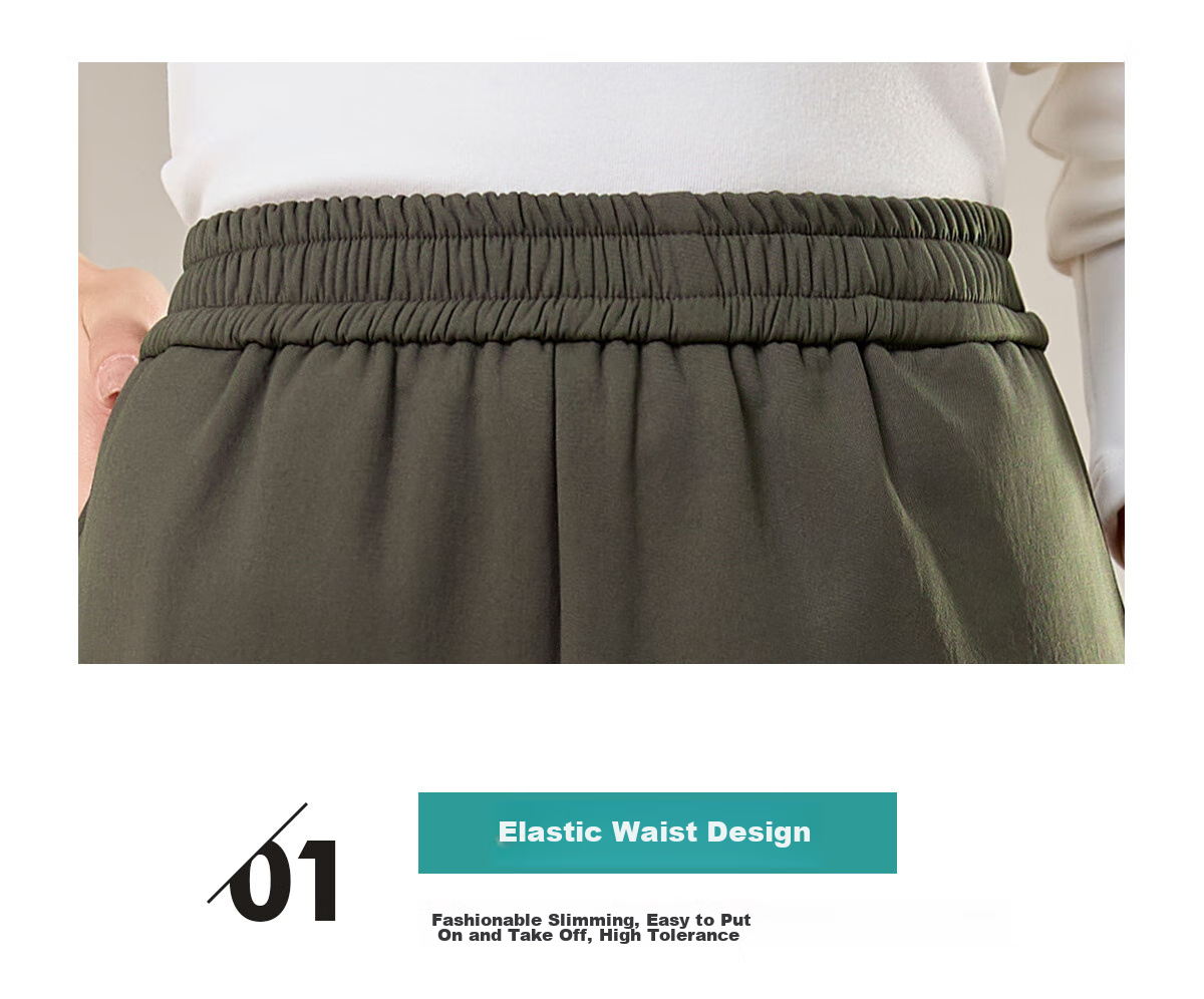 Halo Queen Women's Casual Pants, American-Style Breathable Loose Cargo Pants, High-Waisted Draping Parachute Pants H13KK2711 54