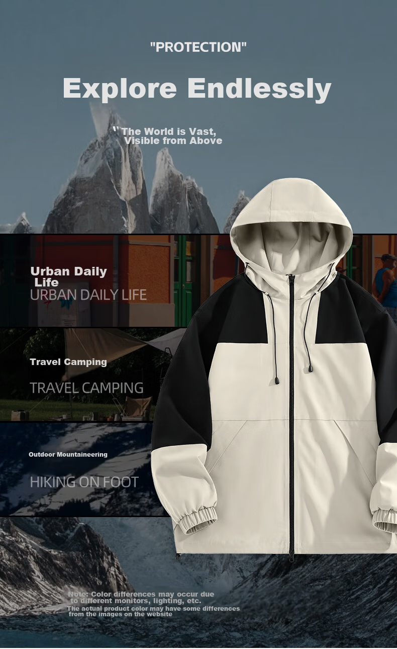 Baleno Men's Sports Woven Jacket, Spring And Autumn Outdoor Windproof Water-Resistant Casual Hooded Jacket, Simple Versatile Windbreaker 9