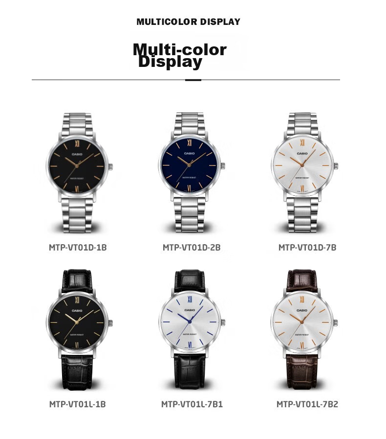 Casio Men's Watch, Business Commute Waterproof Three-Eye Pointer, Student Quartz Watch Gift for Boyfriend MTP-VT01L 8