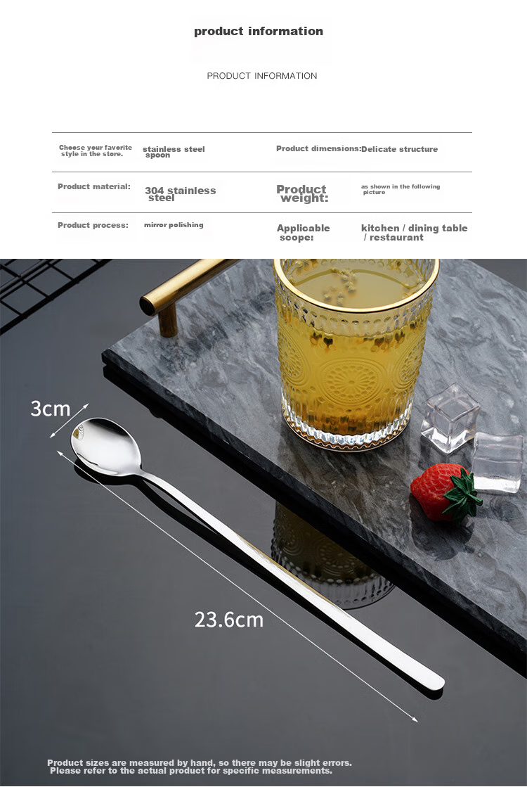 Shihua 304 Stainless Steel Long Handle Whisk, 23.6cm, Coffee Spoon, Milk Powder And Honey Mixing Spoon, Cocktail Spoon, Ice Spoon, 1 Piece 3