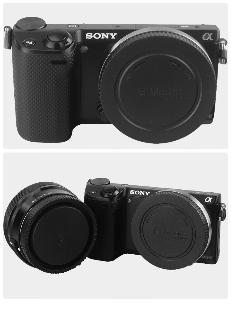 JJC Compatible Lens Hood for Sony Camera Body, Lens Cap for A7r5/r4/r3 A7m5/m4 A7s3 A7C ZV-E1 ZV-E10 A6400 A6700 E-Mount 4