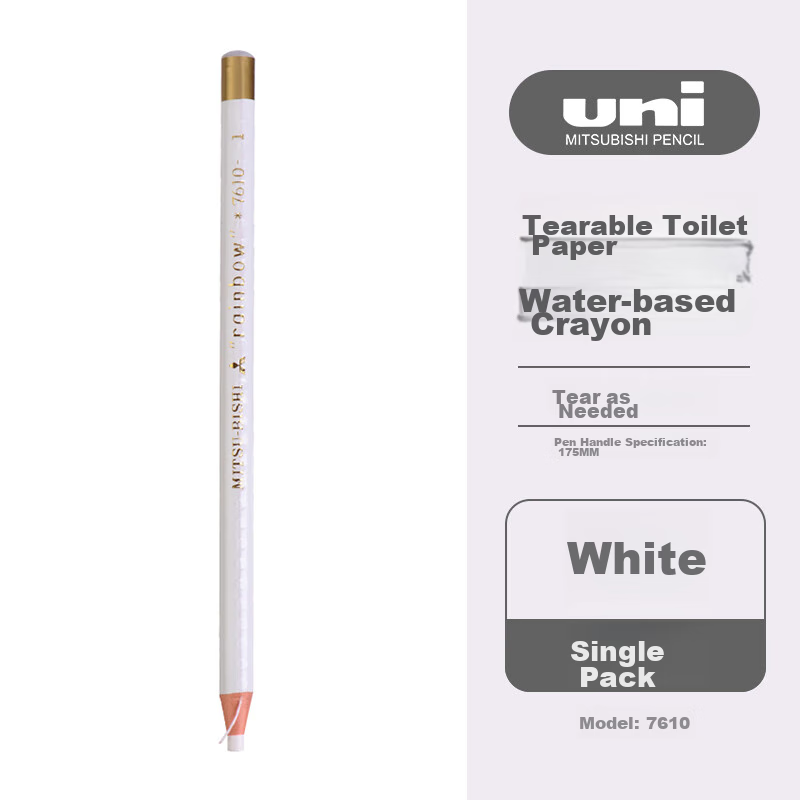 Uni Hand-Torn Roll Paper Water-Based Crayons 7610 Drawing Coloring Hand-Drawn Colored Marking Pens White Art Education Tools Drawing Pencils Graduation Gift