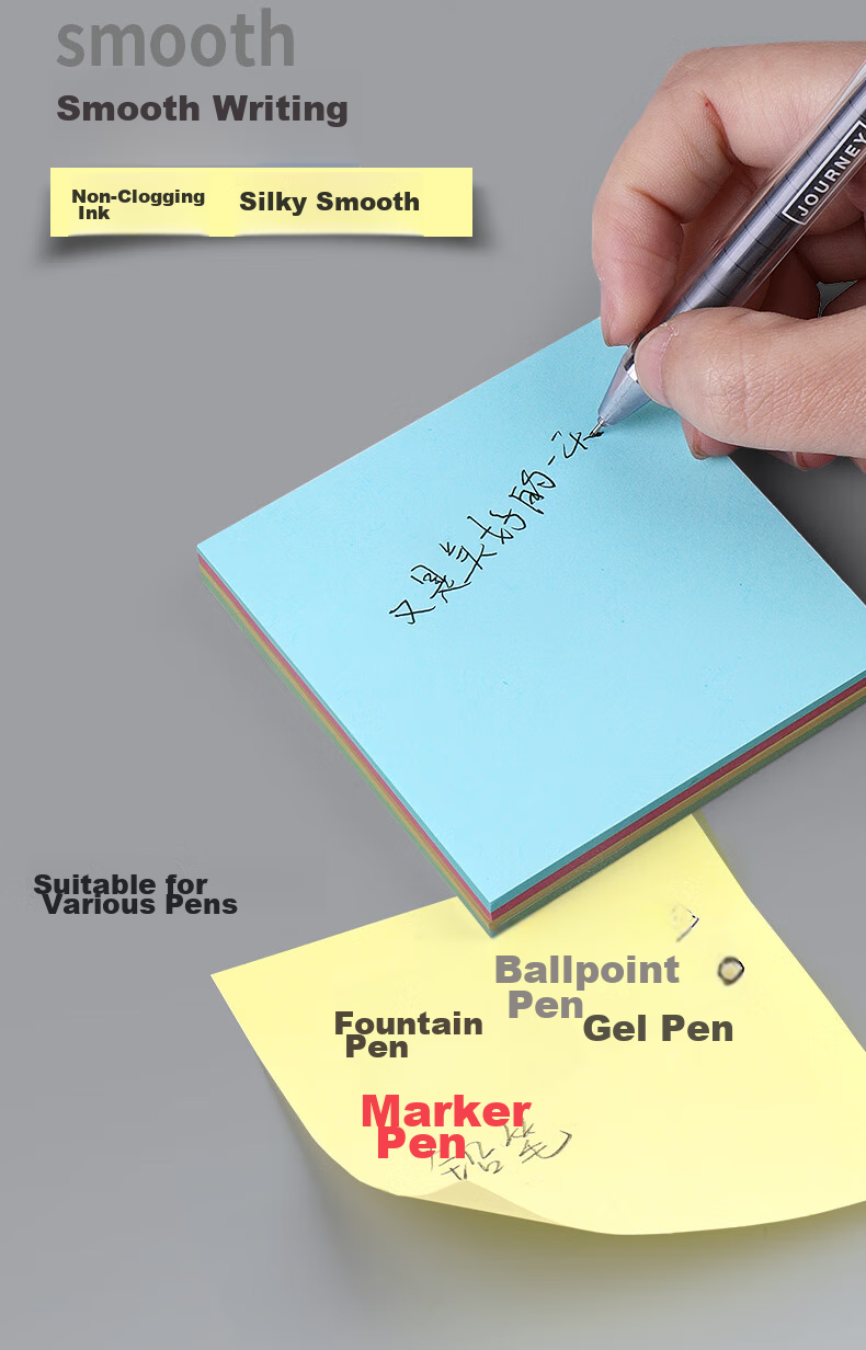 Dile Gradient Transparent Pearl Pull-Out Sticky Notes Strong Adhesive Memo Pads for Students Office Supplies Labels 126 Sheets/Roll BF01-081 Anxiety-Free Single Pack 5