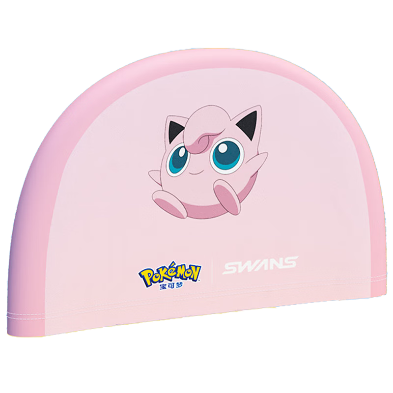 SWANS Swimming Cap for Children, Pokemon Style, Ear Protection, Comfortable, Waterproof, Long Hair Specific, Non-Binding, 105, Pink Little
