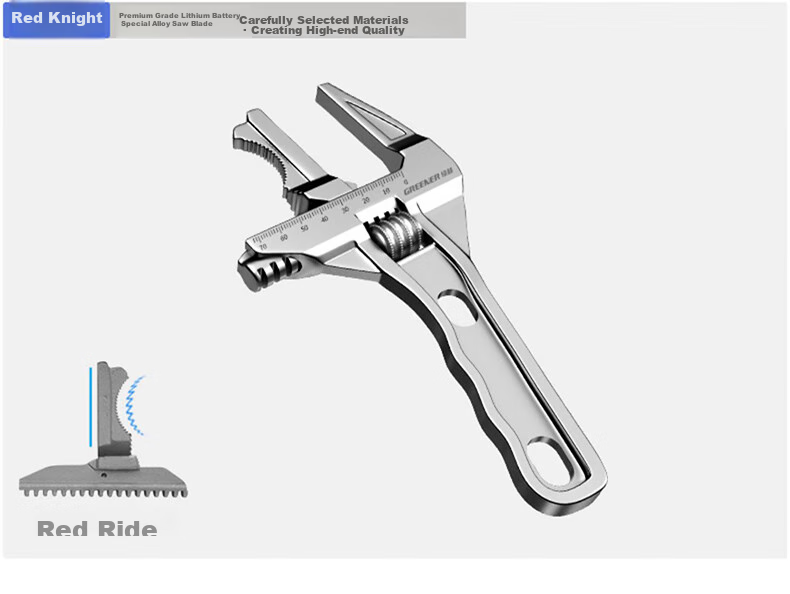 GREENER Adjustable Wrench Plumbing Wrench Pipe Wrench Short Handle Universal Spanner 11