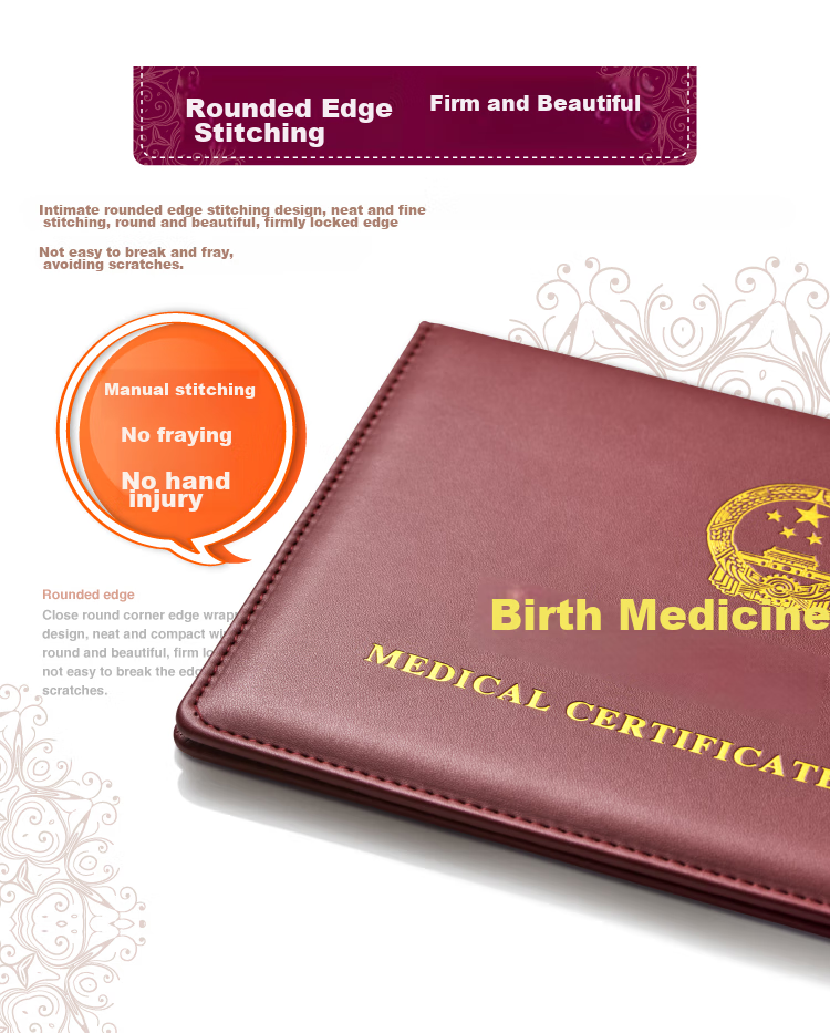 DSB Birth Certificate Protective Cover + Vaccination Record Book Cover, Baby Medical Document Outer Case (Set of 2), Thickened, Gold Color 4